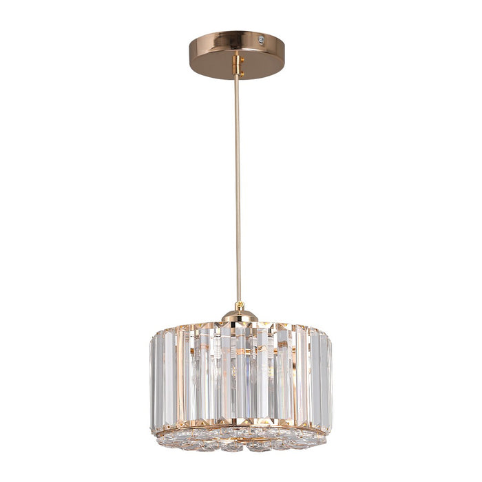Aria Crystal Pendant Light – 3CCT E27 Ceiling Fixture Rose Gold/Black