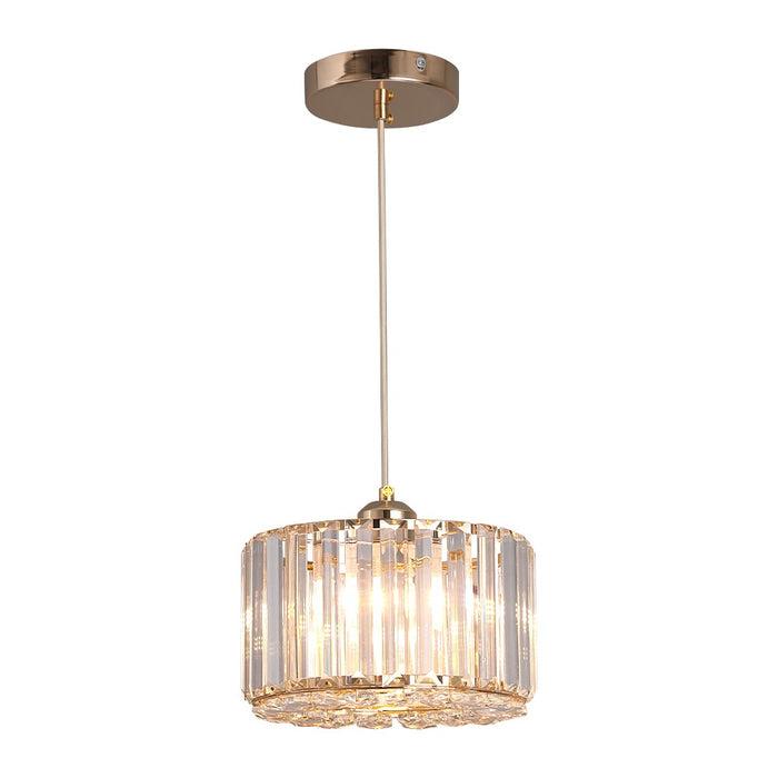 Aria Crystal Pendant Light – 3CCT E27 Ceiling Fixture Rose Gold/Black