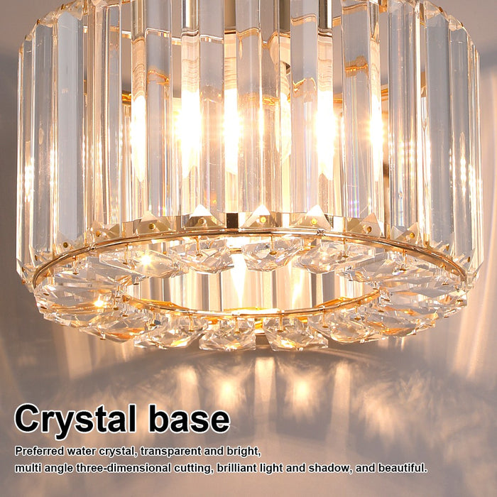 Aria Crystal Pendant Light – 3CCT E27 Ceiling Fixture Rose Gold/Black