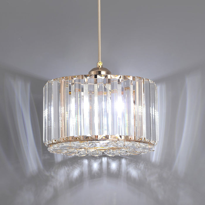 Aria Crystal Pendant Light – 3CCT E27 Ceiling Fixture Rose Gold/Black