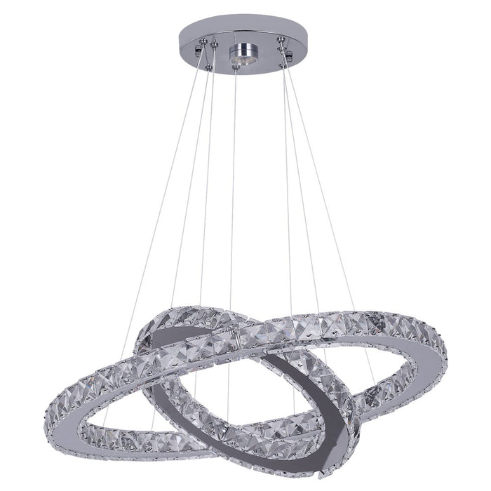Macy 41W Tri-Colour Dimmable 2-Ring Crystal Pendant Light