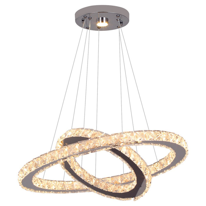Macy 41W Tri-Colour Dimmable 2-Ring Crystal Pendant Light