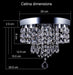 Celina ceiling light dimension diagram showing 25cm diameter and the labelled body and crystal-section measurements.