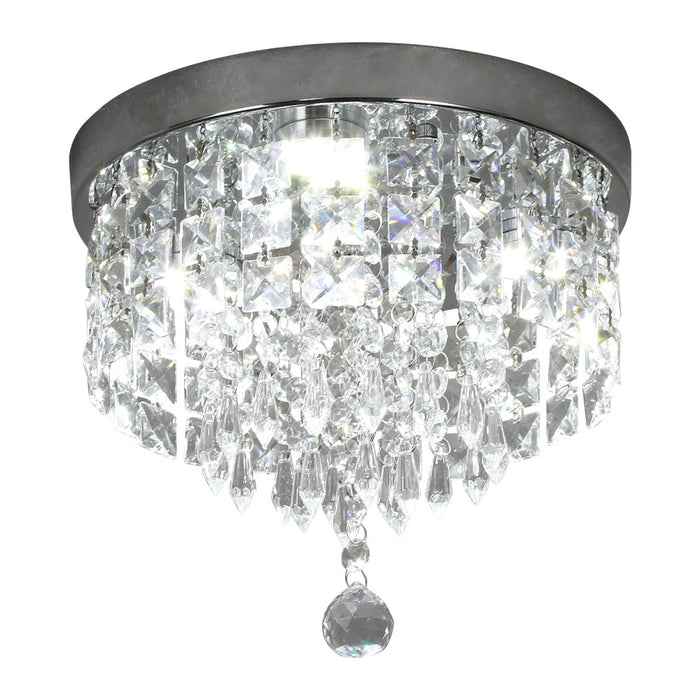 Celina 30W Tri-Colour Crystal Flush Mount Ceiling Light – 25cm