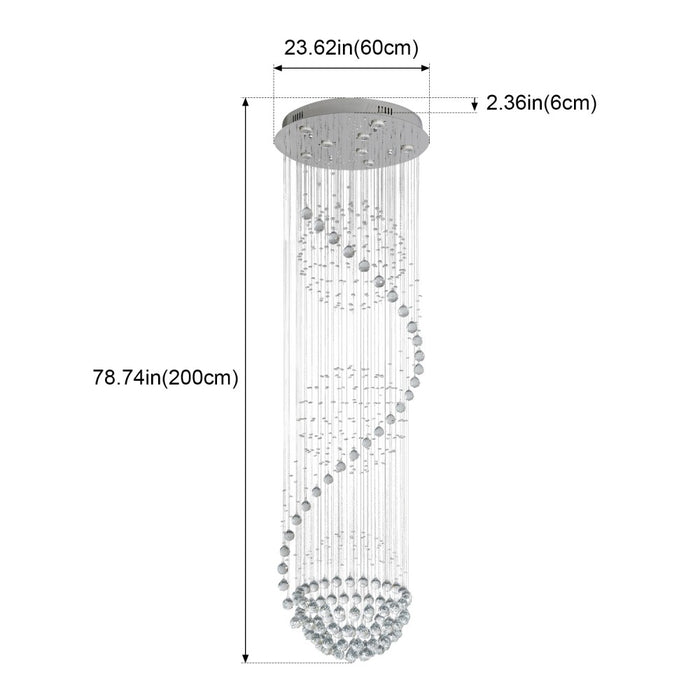 Lunarelle Grand Spiral Crystal Chandelier 3CCT – 60cm / 80cm