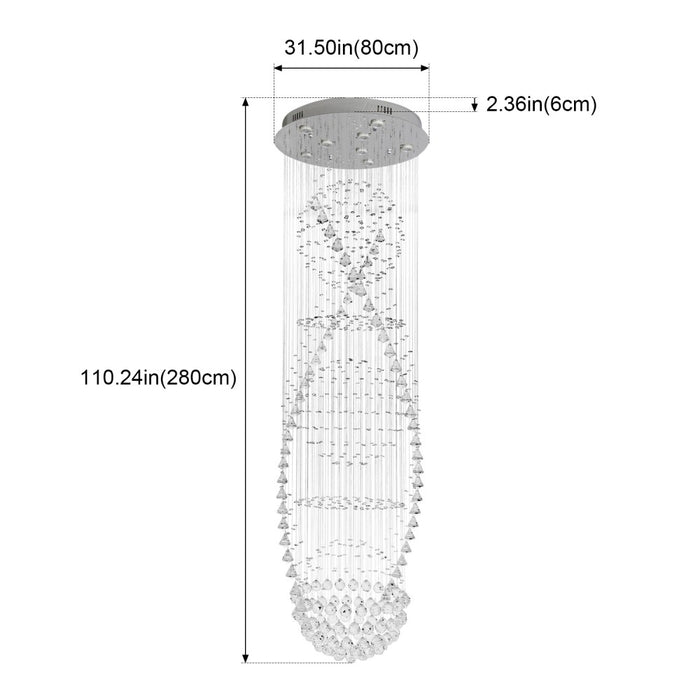 Marcellia Teardrop Chandelier 3CCT – 50cm / 60cm / 80cm