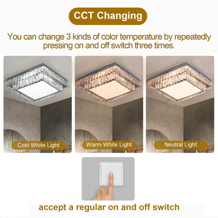 Cyrilla 60W Tri-Colour Dimmable Crystal Chandelier