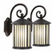 Barcelona exterior wall sconce lanterns with frosted glass, matte black, IP44, pack of 2