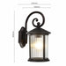 Malaga exterior wall sconce lantern with ribbed glass, matte black, IP44