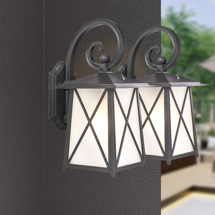 Athens traditional exterior wall lantern in matte black, IP44