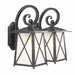 Athens traditional exterior wall lanterns in matte black, IP44, pack of 2