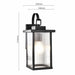 Monaco rectangular exterior wall lantern with ribbed glass, matte black, IP44