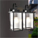 Monaco rectangular exterior wall lantern with ribbed glass, matte black, IP44