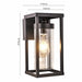 Oslo rectangular exterior wall lantern with clear ribbed glass, matte black, IP44