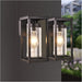Oslo rectangular exterior wall lantern with clear ribbed glass, matte black, IP44