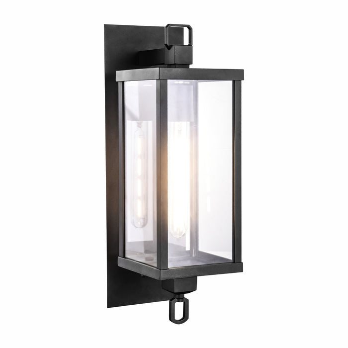 Toledo rectangular exterior wall lantern, matte black, IP54