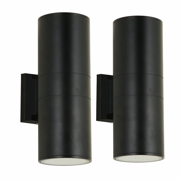 Sydney Modern Cylinder Exterior Wall Light Up & Down Beam Matte Black E27 IP54