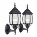 Madrid exterior wall sconce lanterns with clear glass, matte black, IP44, pack of 2