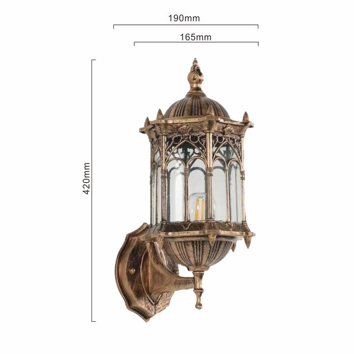 Venice antique bronze exterior wall light, IP54