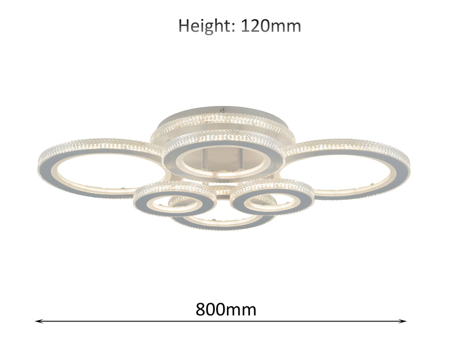 Ava 64W Tri-Colour Dimmable Ceiling Chandelier