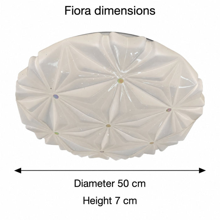 Fiora dimension diagram showing the fitting diameter and height