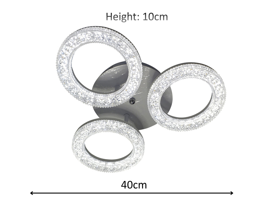Halo 30W Tri-Colour Dimmable Ceiling Chandelier