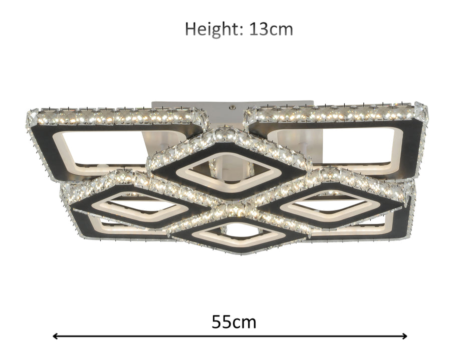 Altair 128W Tri-Colour Dimmable Crystal Ceiling Light