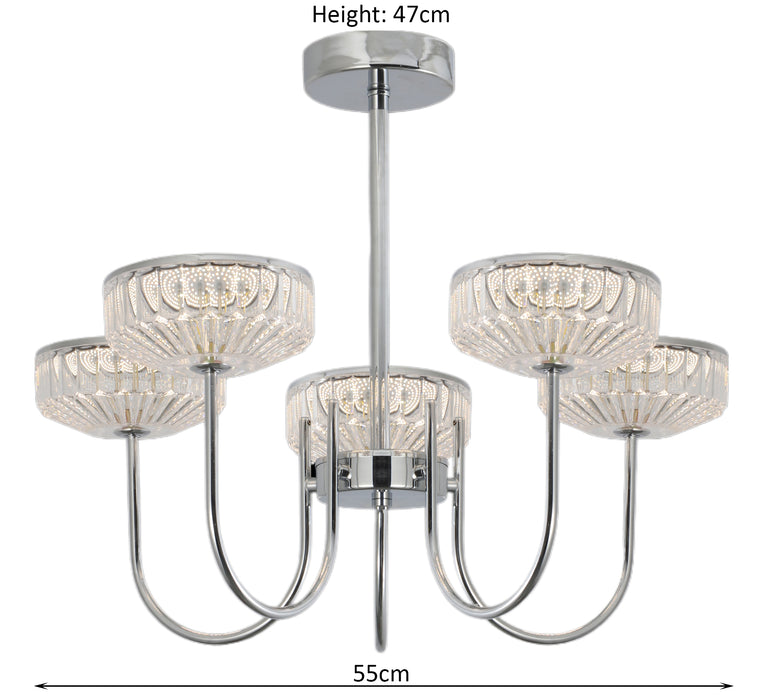 Liora 140W Tri-Colour Dimmable Chandelier