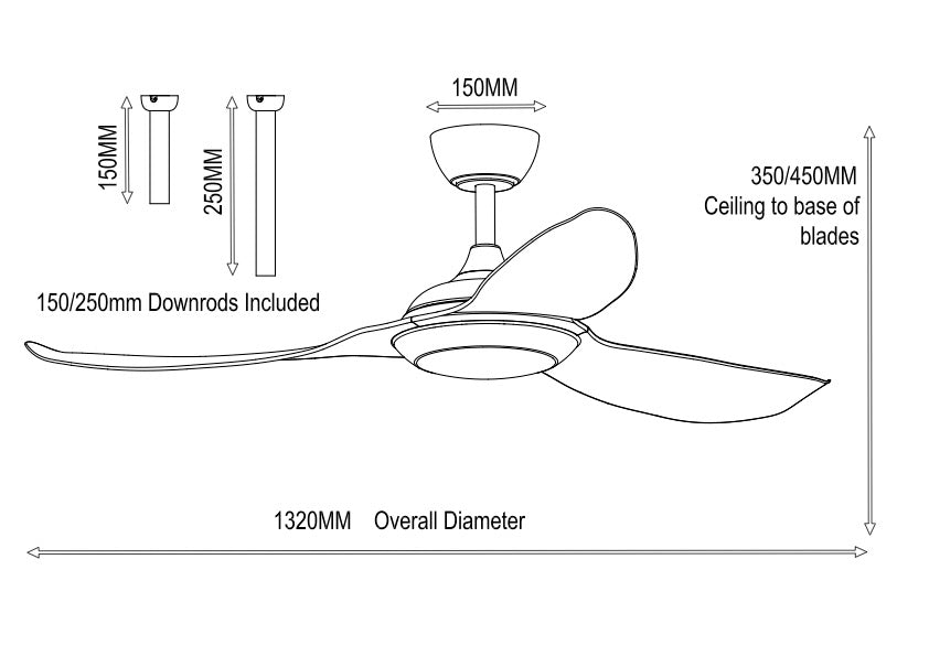 Windora Vanta 52" Modern DC Ceiling Fan with 3CCT LED Dimmable Light