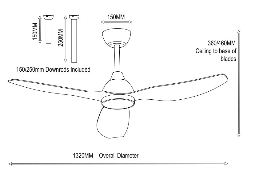 Windora Arin 52" DC Ceiling Fan with 3CCT LED Dimmable Light