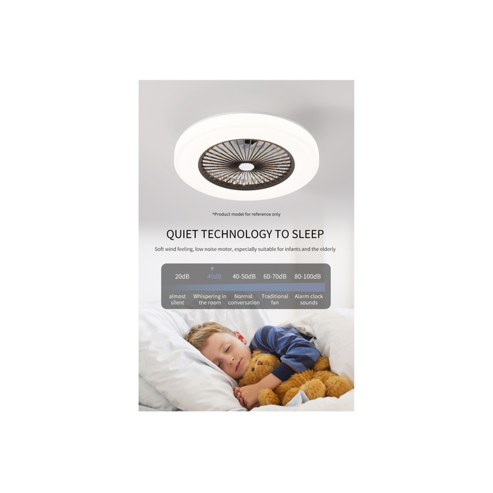 DC Ceiling Fan with Tri-Colour Dimmable LED Light