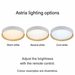 Astria light showing illustrative warm, neutral and cool white settings.