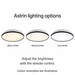 Astrin light showing illustrative warm, neutral and cool white settings.