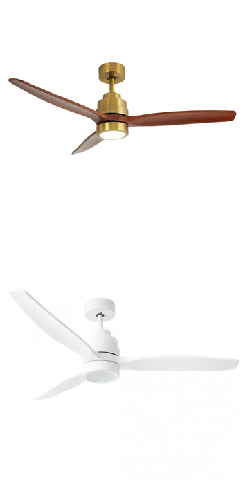 Solace 52'' DC Ceiling Fan with LED Light & Remote Timer – Red Brown / White