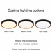 Cosima light showing illustrative warm, neutral and cool white settings.