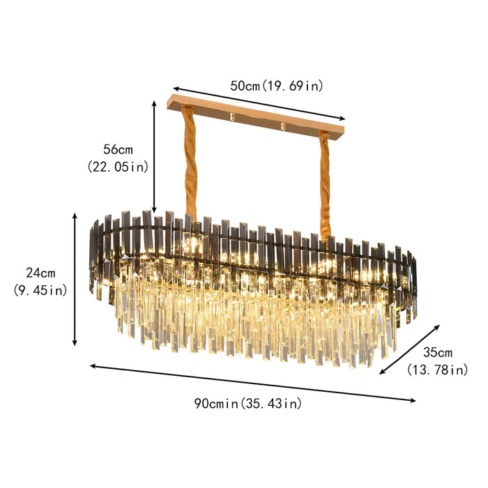 Noelle 8-Light Linear Crystal Chandelier – 90cm
