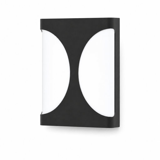 Eclipse black wall light, single fitting on a white background.
