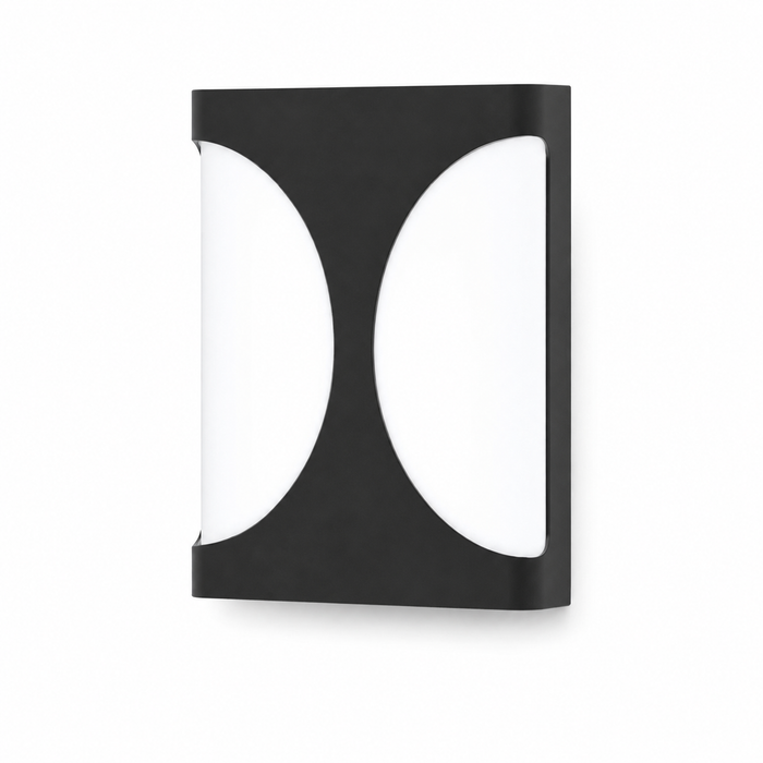 Eclipse black wall light, single fitting on a white background.