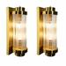 Pack of two Eira Luxe gold ribbed glass wall lights