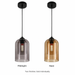 Ember pendant colour options: Midnight smoked glass and Haze amber glass. Sold individually.