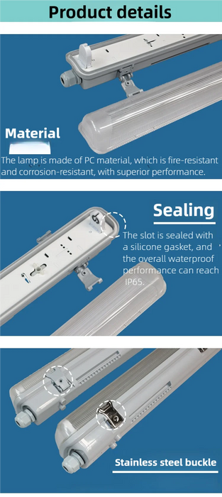 Flexon 36W 1200mm IP65 LED Twin Tri-Proof Batten Light 6500K DIY with 1.5 m AU Plug