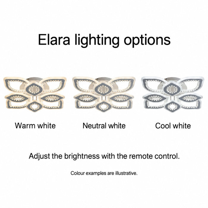 Elara light showing illustrative warm, neutral and cool white settings.