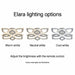 Elara light showing illustrative warm, neutral and cool white settings.