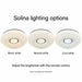 Solina warm white, neutral white and cool white lighting examples with remote brightness control