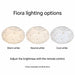 Fiora light showing illustrative warm, neutral and cool white settings.