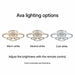 Ava light showing illustrative warm, neutral and cool white settings.