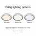 Erling warm white, neutral white and cool white lighting examples with remote brightness control