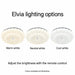 Elvia warm white, neutral white and cool white lighting examples with remote brightness control