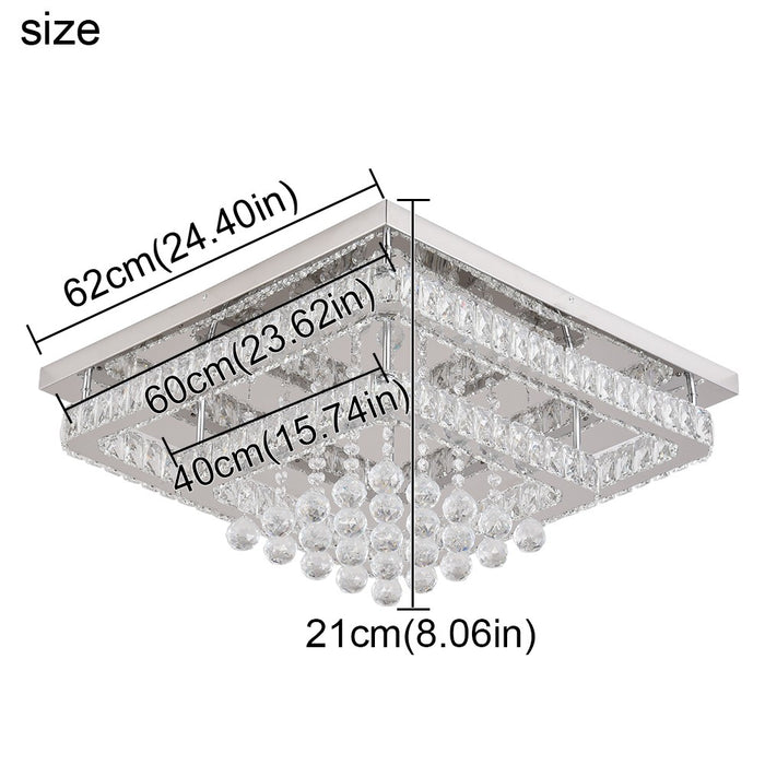 Mira 80W Tri-Colour Dimmable Crystal Chandelier – 62cm